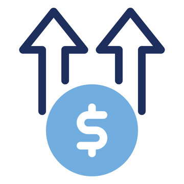 Salary Increase Income Growth Rate Duo Tone Icon