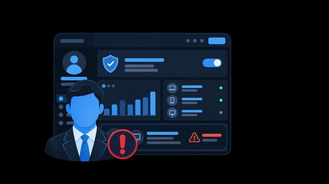 2D Motion Graphic of Executive Account Compromised Cybersecurity Alert