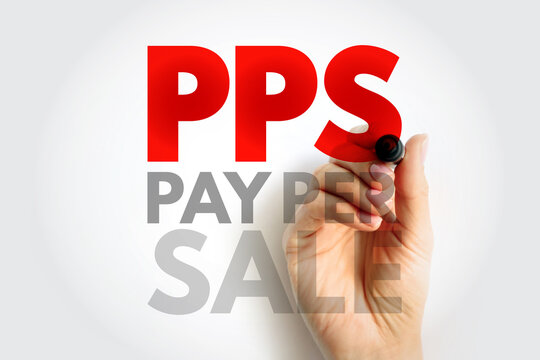 PPS Pay Per Sale handwritten on virtual transparent surface. Marketing and e-commerce concept representing affiliate performance, conversion, and digital revenue generation