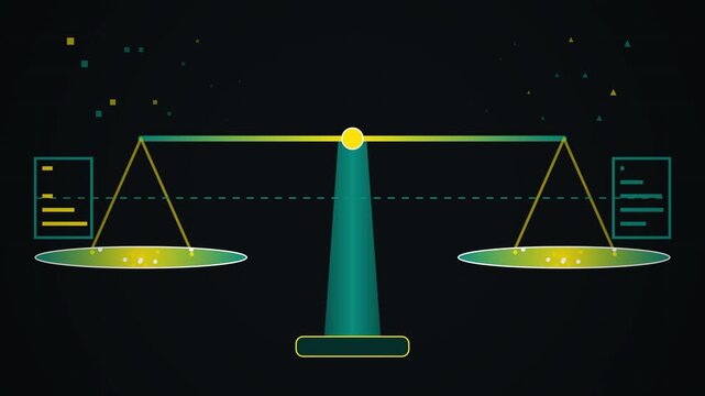 Minimalist abstract balance scale representing equilibrium, justice, and ethical decisions