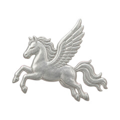 Obraz premium Silver Pegasus PNG on a transparent background, detailed and elegant.