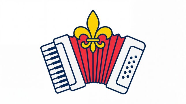 All about france vektor illustration of accordion and fleur de lis