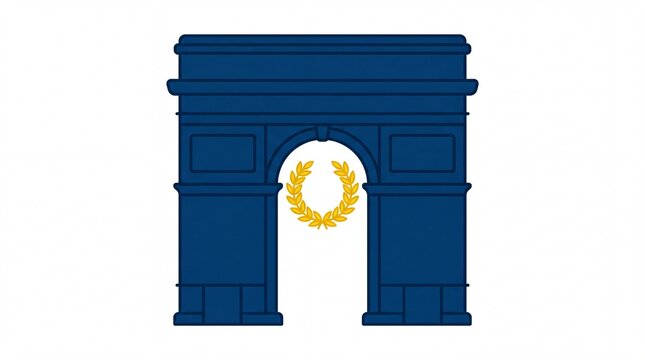 All about france triumphal arch monument vector illustration