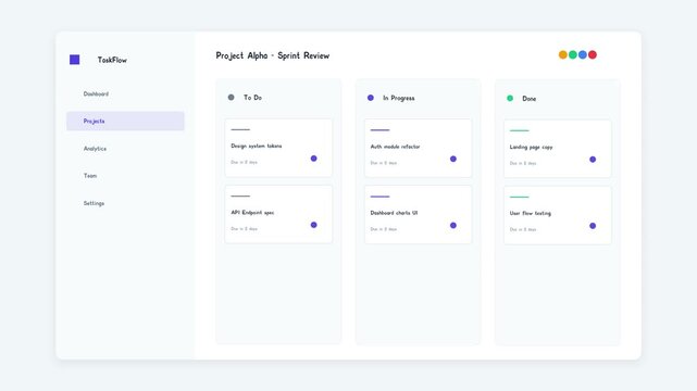 Modern SaaS Project Management App Promo & Kanban Board Dashboard Animation