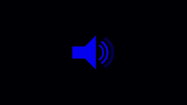 Volume sound icon set, speaker audio symbol on black background
