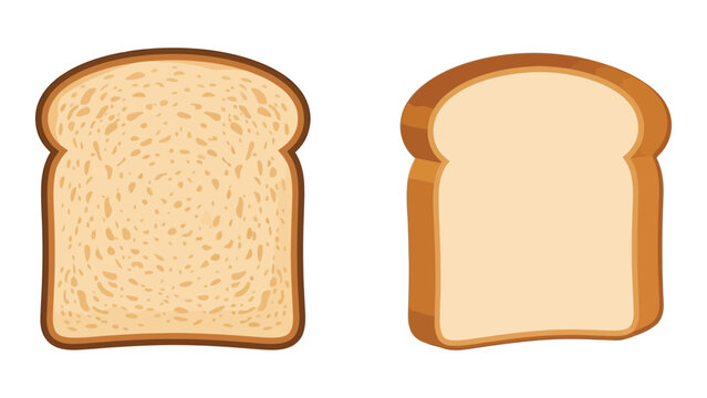 Cartoon White and Toasted Bread Slices