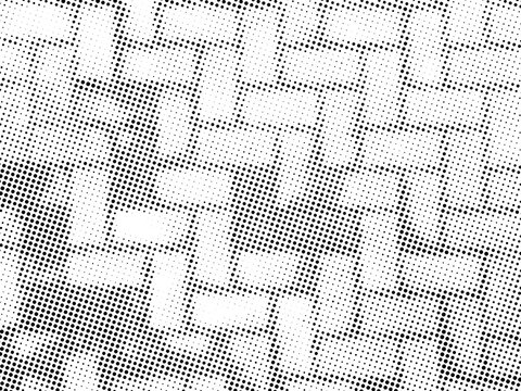 Abstract Halftone Geometric Pattern with Overlapping Line Texture