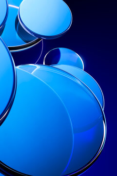 3D Blue Sphere Digital Ecosystem Technology Background