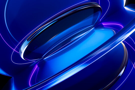 3D Layered Ring Cybersecurity Interface Technology Wallpaper