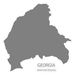 Fototapeta premium Warthen Region Map, Georgia, USA