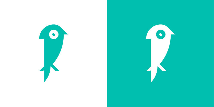 Abstract bird logo. Minimal geometric bird symbol and modern nature icon.