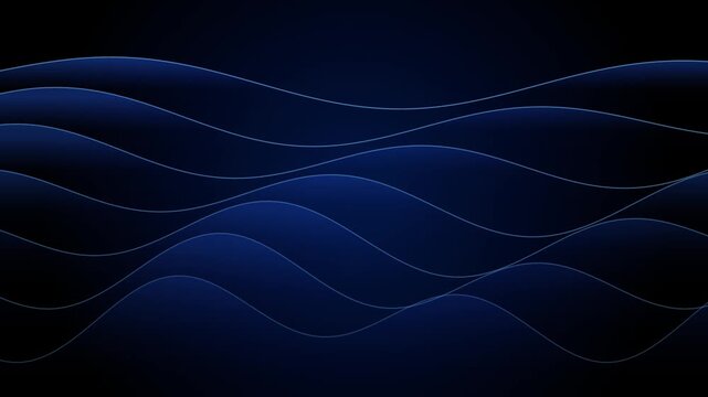 Abstract royal blue harmonic waves moving in a seamless motion loop