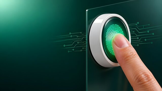 Fingerprint Biometric Authentication on Digital Security Sensor, Secure Identity Verification and Passwordless Access Technology