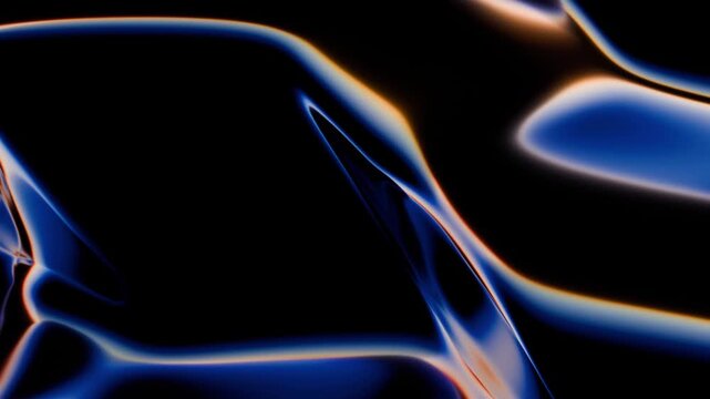 Sharp refractive light bends across a glossy, dark moving texture