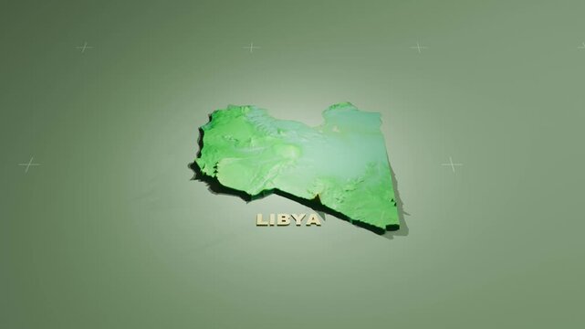 Detailed 3D Terrain and Elevation Map of Libya