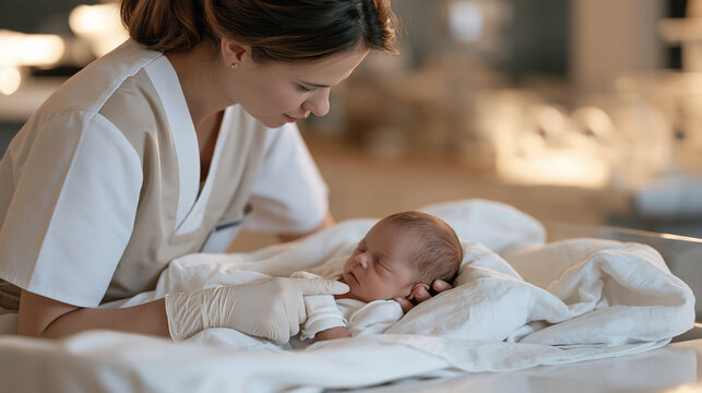 Night nurse performing non nutritive sucking assessment on premature infant with gloved fingertip, oral motor readiness evaluation, feeding preparation therapy, NICU oral