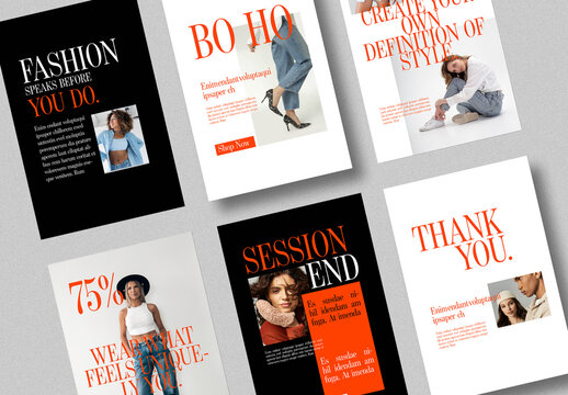 Fashion Social Media Template With Modern Editorial Lifestyle Layouts