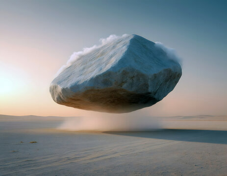 Stone Cloud Over Minimalist Desert