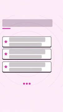Vertical 9:16 animated guest list steps names flipping in violet and purple on a light background. Seamless looping 4K checklist and step by step motion graphics template for reels, shorts and stories
