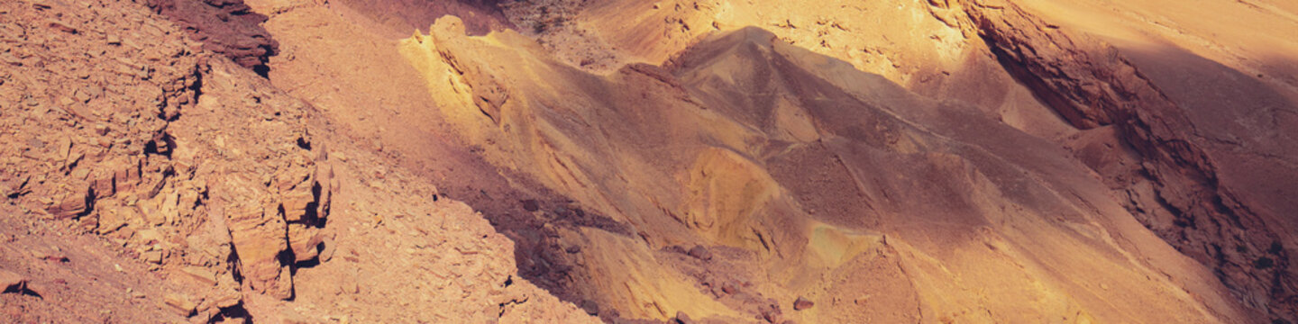 Texture of sandstone formation Canyon in desert Horizontal banner