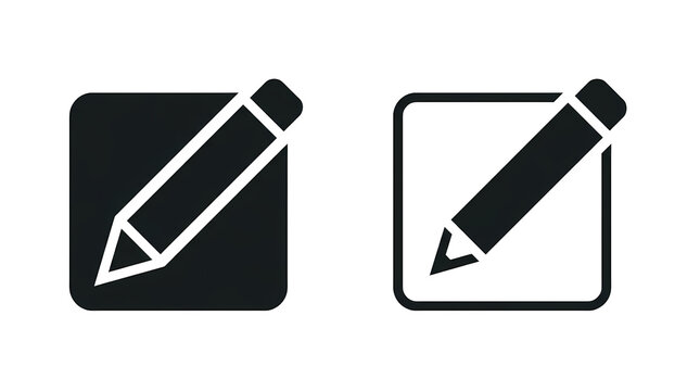 Edit Pencil Icons. Writing And Document Editing Symbols. Create And Modify Concept. Minimal Flat Vector Illustration