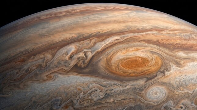 Orange storm within Jupiter bands