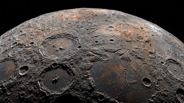 Rocky surface with overlapping craters