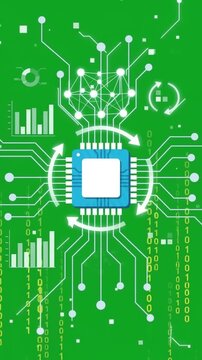 Glowing data streams flowing between secure servers, network protection on green screen