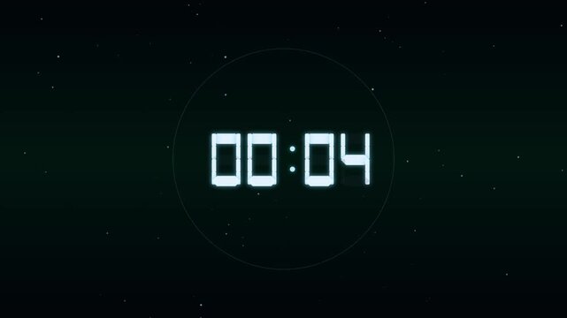 Digital Countdown Clock Timer On Dark Futuristic Background
