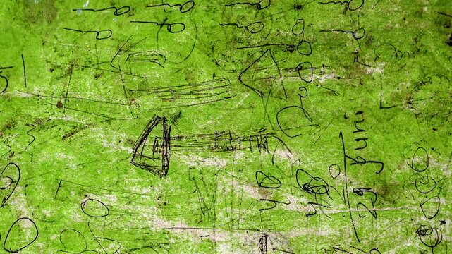 Green Scribble Texture Stop Motion Loop Background