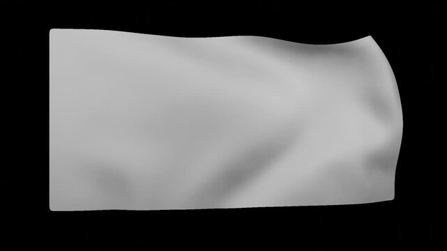 Soft Fabric Flag Waving in Wind Seamless Alpha Channel Animation