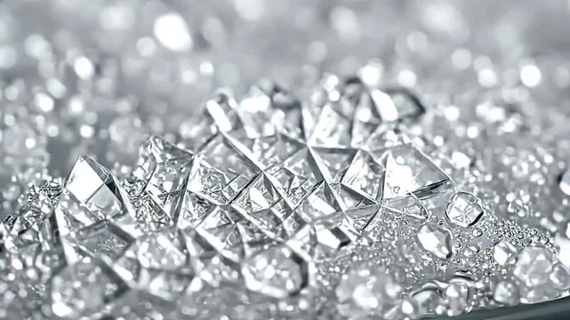 Delicate Salt Crystals Forming on Evaporating Liquid Surface