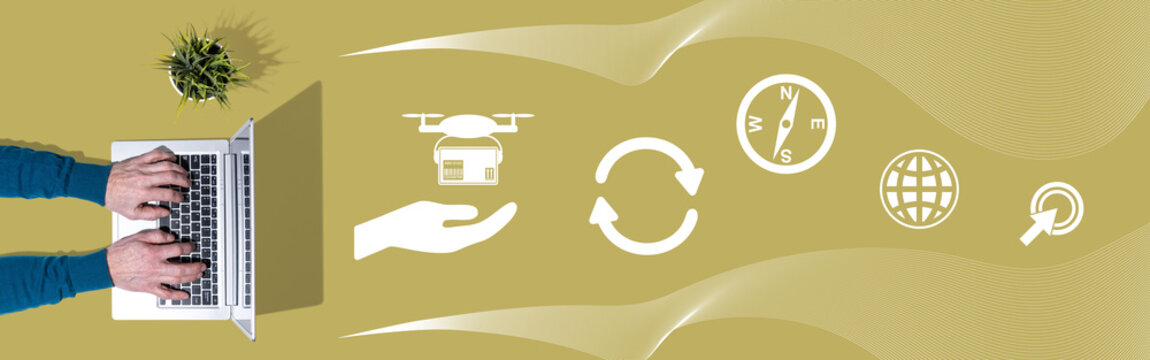 Concept of drone delivery