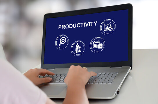 Productivity concept on a laptop