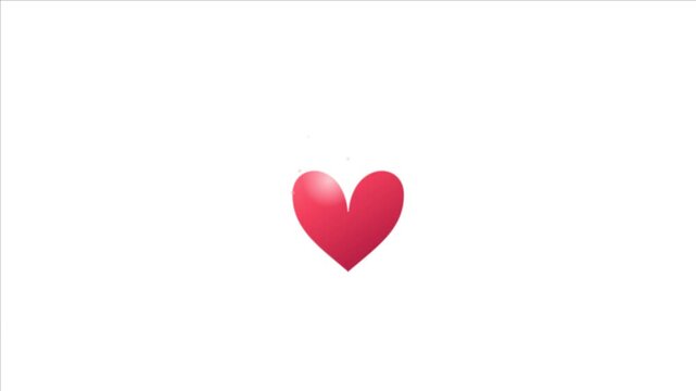 Heart Icon Beating Animation on White Background, Pulsing Heart Symbol Like a Real Heartbeat, Love, Romance, Health, Cardiology, Medical and Emotional Concept