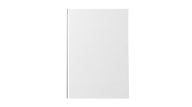 Blank white book mockup front cover isolated on transparent background