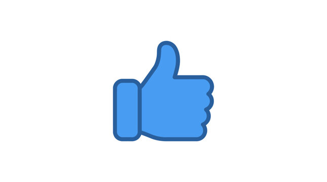 A blue thumbs up icon depicts positive affirmation and approval on a white background assessment communication consent digital