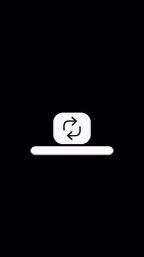 Vertical 4K Share this reel animated button with repost icon on transparent background, call to action overlay for social media videos