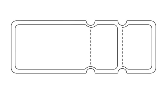Blank Entry Ticket: A blank, white entry ticket with two perforated stubs, ready for customization or use at an event.