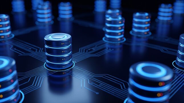 neural network database storage server cluster big data center technology artificial intelligence deep learning enterprise cloud computing digital communication cyber futuristic platform