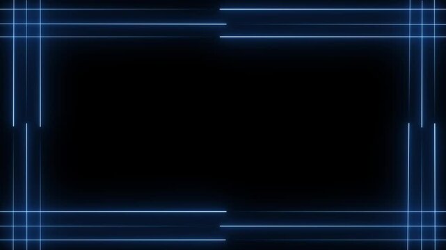 futuristic glowing frame border with moving horizontal and vertical lines motion graphics animation.