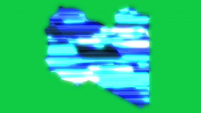 Libya blue news headline effect map pop animation green background