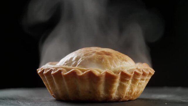 Steam escaping a cornish pasty