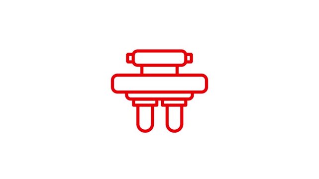 water filter animated icon on white background