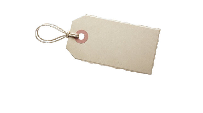 Blank cardboard price tag isolated on white background
