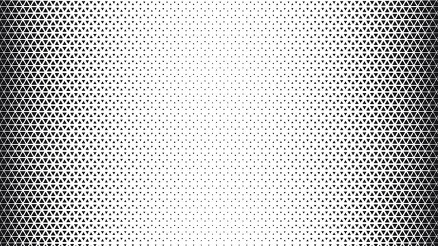 Geometric triangle halftone pattern with gradient fade effect vector illustration