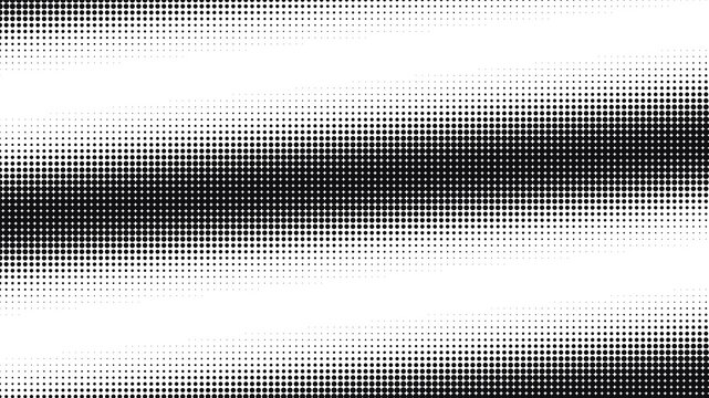 Monochrome halftone dotted pattern featuring abstract gradient wave design