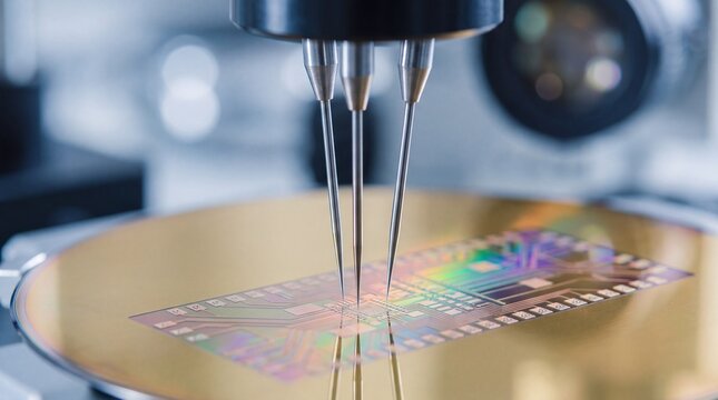 Semiconductor wafer testing with micro probes in a cleanroom