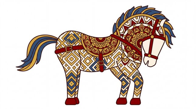 Traditional art & mandalas horse vektor illustration