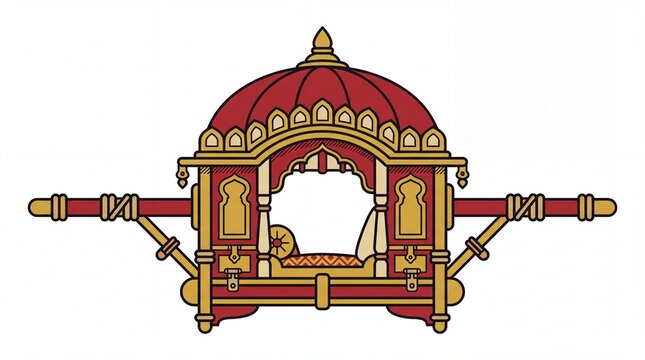 Traditional art & mandalas vektor of royal indian palanquin